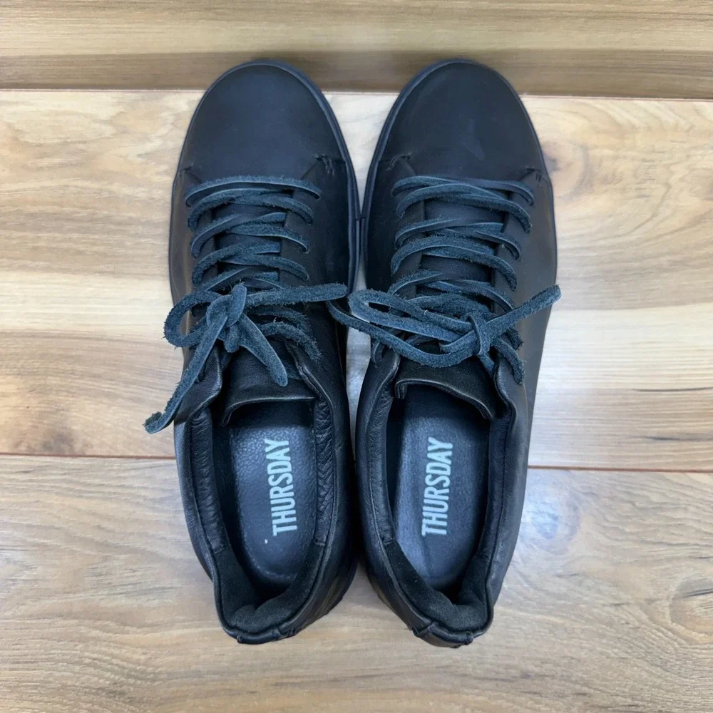 Thursday Premier Sneaker Womens 9.5 Black Leather Low Top Modern Minimalist Walk